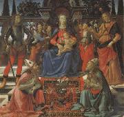 Domenico Ghirlandaio Madonna and Child Enthroned with Four Angels,the Archangels Michael and Raphael,and SS.Giusto and Ze-nobius oil